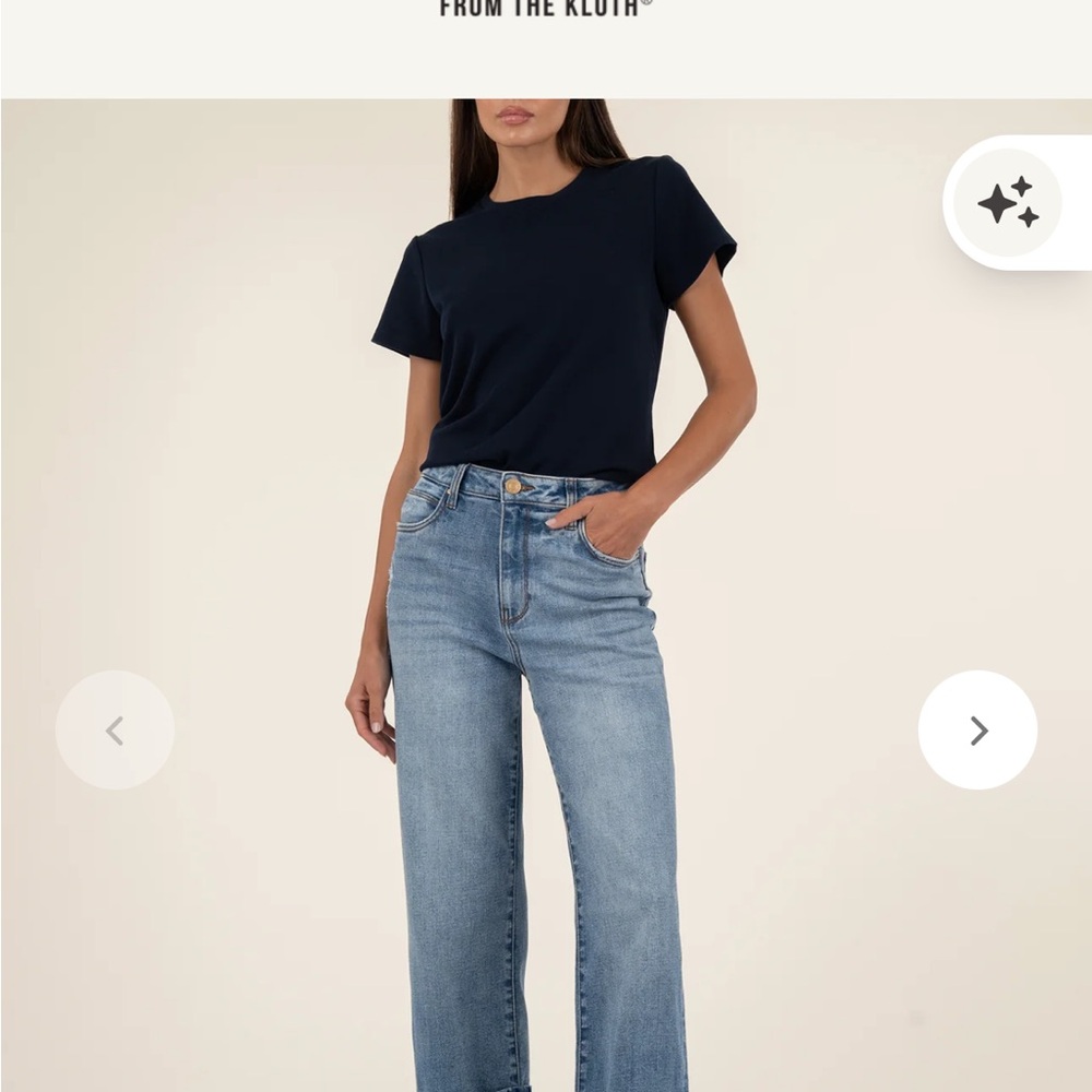 Kut from the Kloth Light Blue Sienna wide-leg high-rise straight leg Jeans